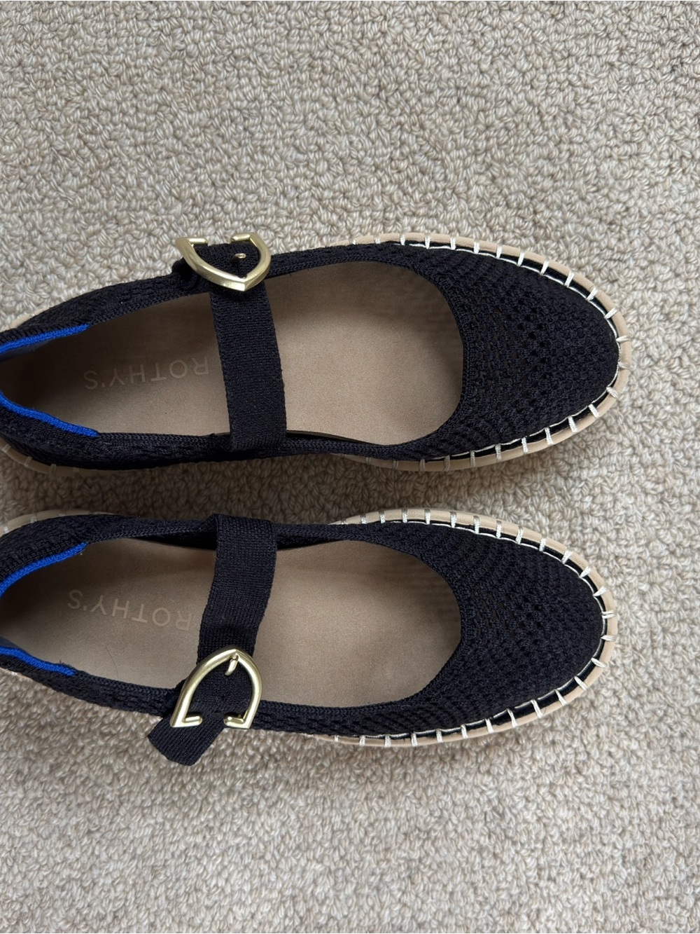 Women’s Black Mary Jane Espadrille Flats - Picture 2 of 6